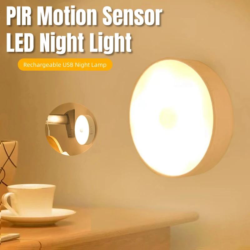 PIR 모션 센서 LED 야간 조명 무선 옷장 조명, 충전식 USB 야간 램프, 주방 캐비닛 옷장 실내 램프